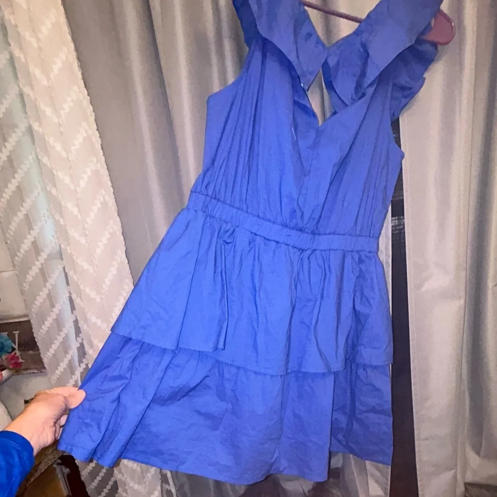 NEW BB DAKOTA summer sunset dress in amparo blue L #62